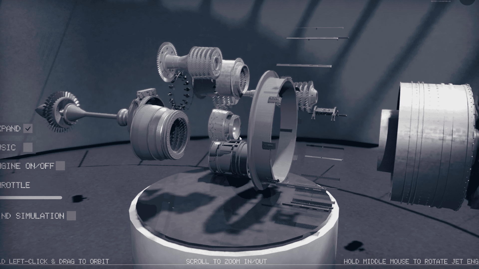 Jet Engine Simulator - Technical training application for engine mechanics